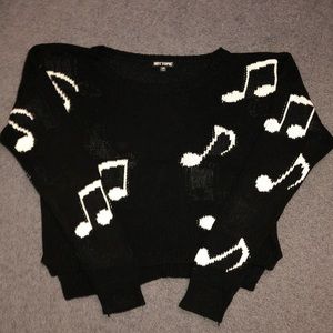 black hot topic music note sweater